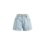 Aje Blaise Denim Short in Light Wash Blue | Shorts | Coveti