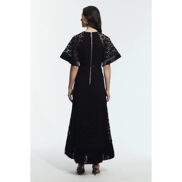 Aje Boheme Lace Midi Dress in Black | Midi Dresses | Coveti