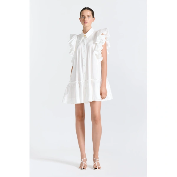 Aje Camellia Mini Dress in Ivory | Mini Dresses | Coveti