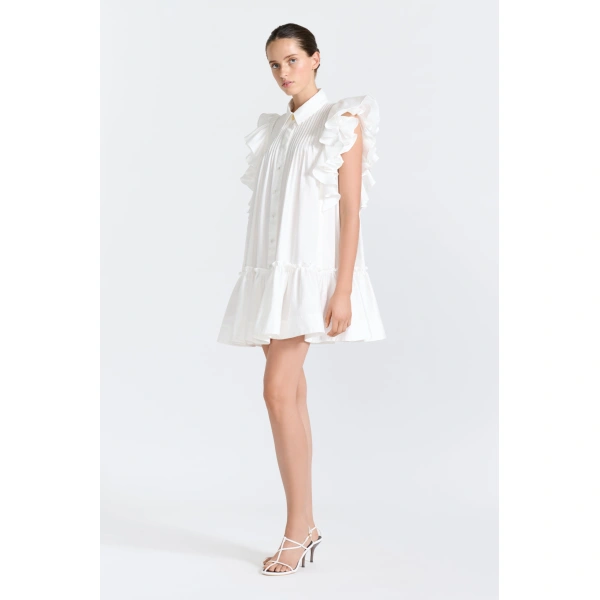 Aje Camellia Mini Dress in Ivory | Mini Dresses | Coveti