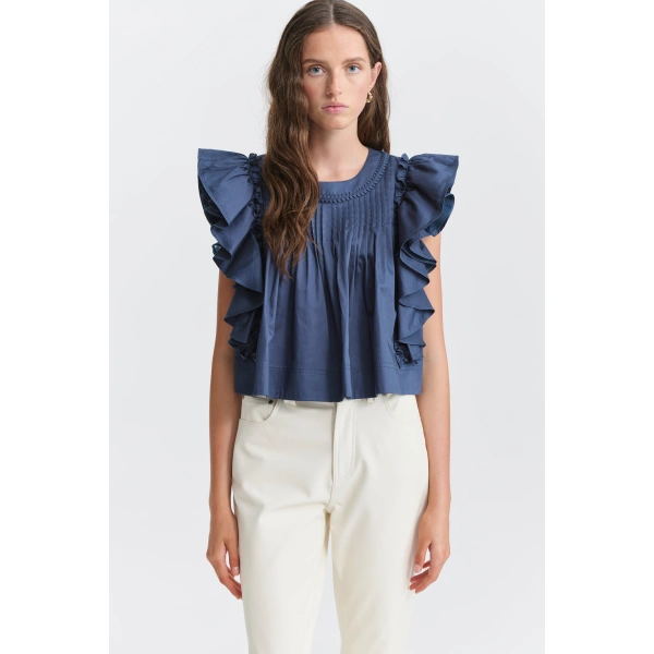 Aje Camellia Top in Slate | Tops | Coveti
