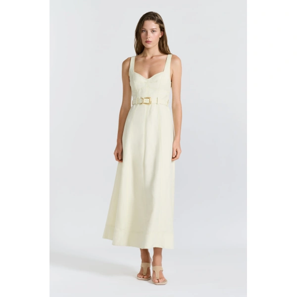 Aje Canvas Midi Dress in Citrus | Midi Dresses | Coveti
