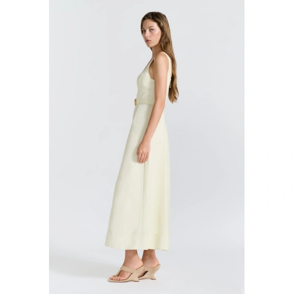 Aje Canvas Midi Dress in Citrus | Midi Dresses | Coveti