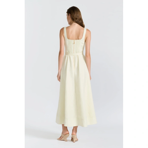 Aje Canvas Midi Dress in Citrus | Midi Dresses | Coveti