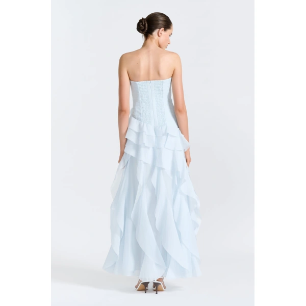 Aje Canyon Gown in Artic Blue | Evening Gowns | Coveti