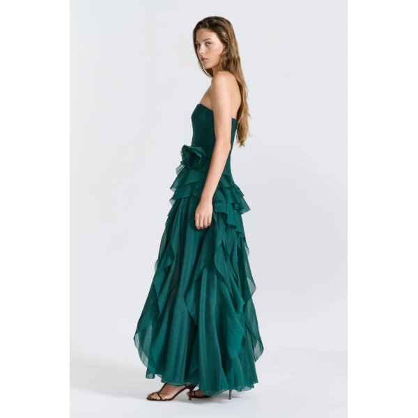 Aje Canyon Gown in Green Petrol | Evening Gowns | Coveti