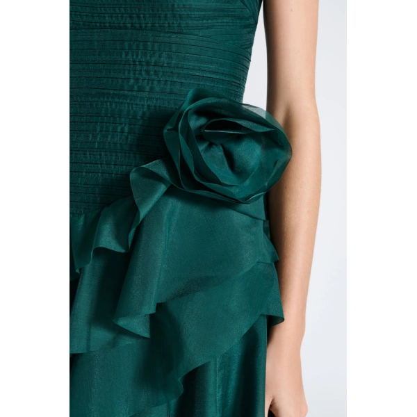 Aje Canyon Gown in Green Petrol | Evening Gowns | Coveti