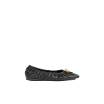 Aje Carmena Ruched Ballet Flat in Black | Flats | Coveti