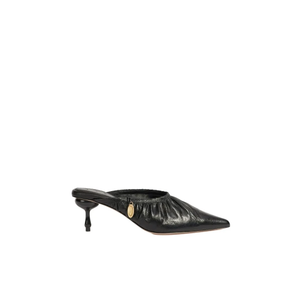 Aje Carmena Ruched Mule Heel in Black | Heels | Coveti