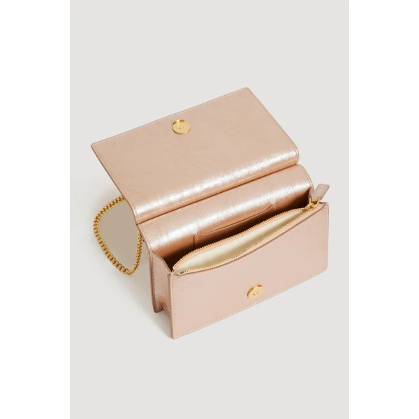 Aje Cece Metallic Clutch in Rose Gold | Clutch Bags | Coveti