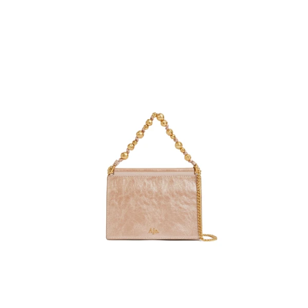 Aje Cece Metallic Clutch in Rose Gold | Clutch Bags | Coveti