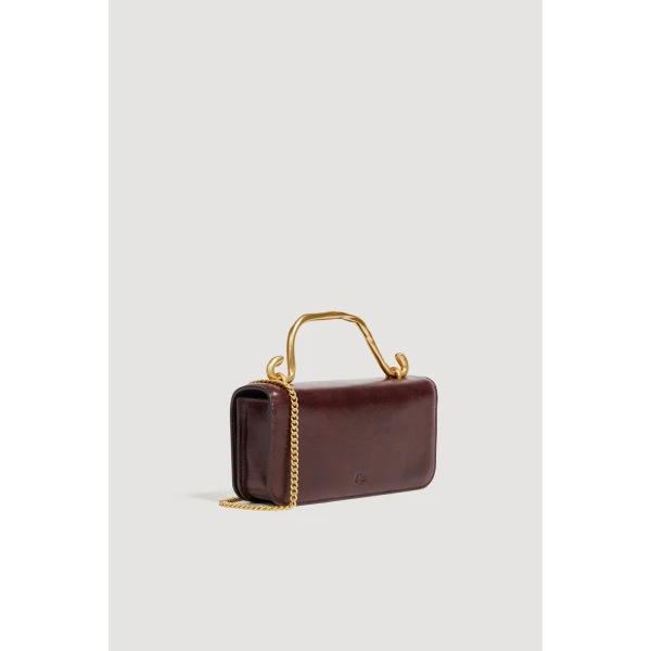 Aje Celeste Flower Clutch in Merlot | Clutch Bags | Coveti