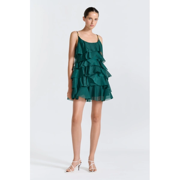 Aje Celestine Mini Dress in Green Petrol | Mini Dresses | Coveti