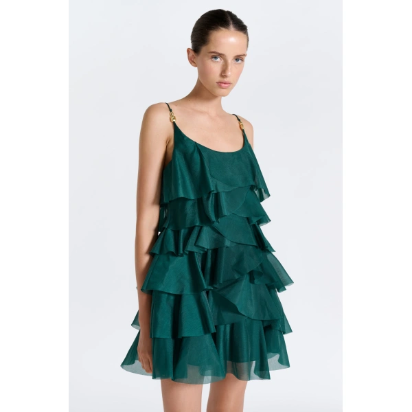 Aje Celestine Mini Dress in Green Petrol | Mini Dresses | Coveti