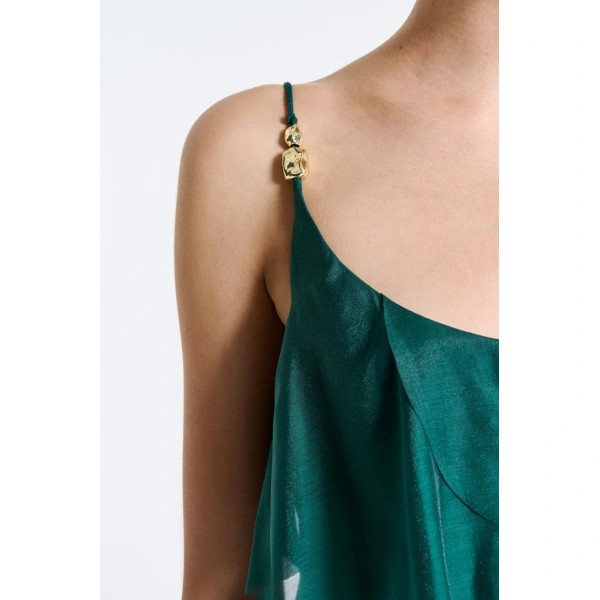 Aje Celestine Mini Dress in Green Petrol | Mini Dresses | Coveti