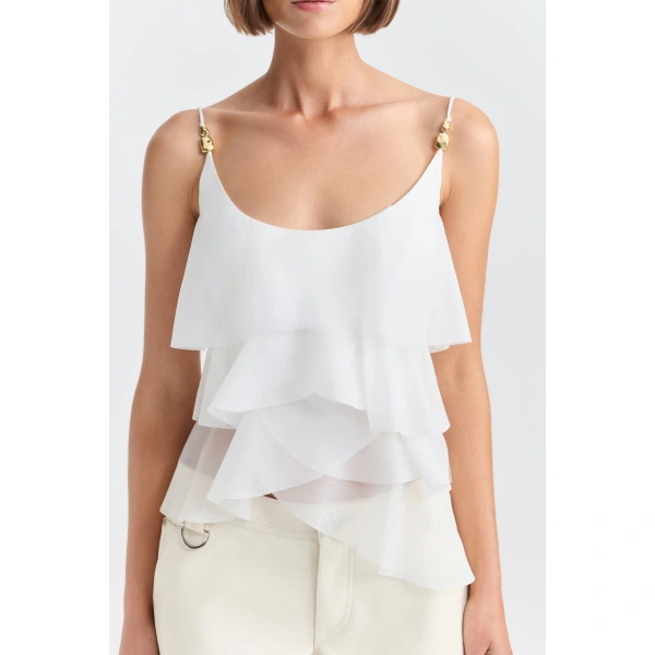 Aje Celestine Top in Ivory | Tops | Coveti