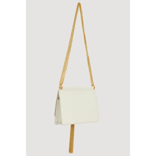 Aje Celia Croc Emboss Clutch in Ivory Croc | Clutch Bags | Coveti