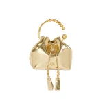 Aje Ceremonia Metallic Mini Bucket in Gold | Clutch Bags | Coveti