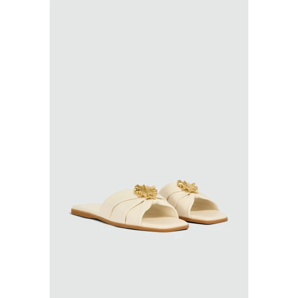 Aje Cezanne Slide in Ivory | Flip Flops & Slides | Coveti