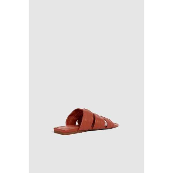 Aje Clara Slide in Chestnut | Flip Flops & Slides | Coveti