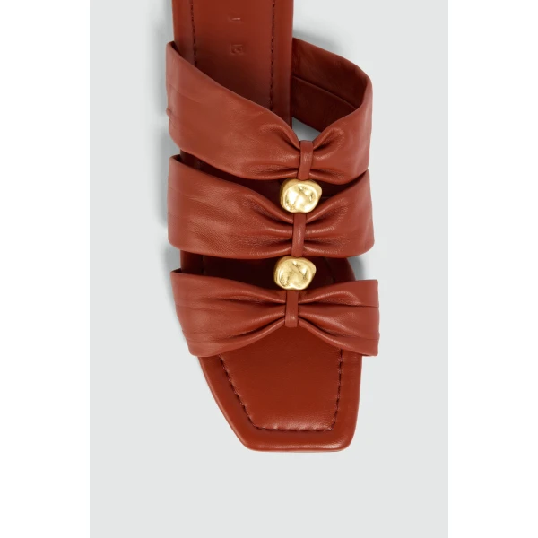 Aje Clara Slide in Chestnut | Flip Flops & Slides | Coveti