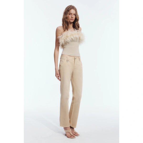 Aje Clarice Knit Bustier Top in Champagne Gold | Tops | Coveti