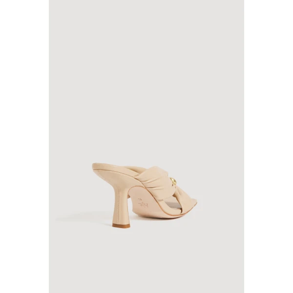Aje Clemence Gathered Heel in Beach Beige | Heels | Coveti