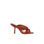 Aje Clemence Gathered Heel in Chestnut | Heels | Coveti