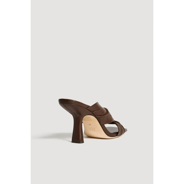 Aje Clemence Gathered Heel in Chocolate | Heels | Coveti