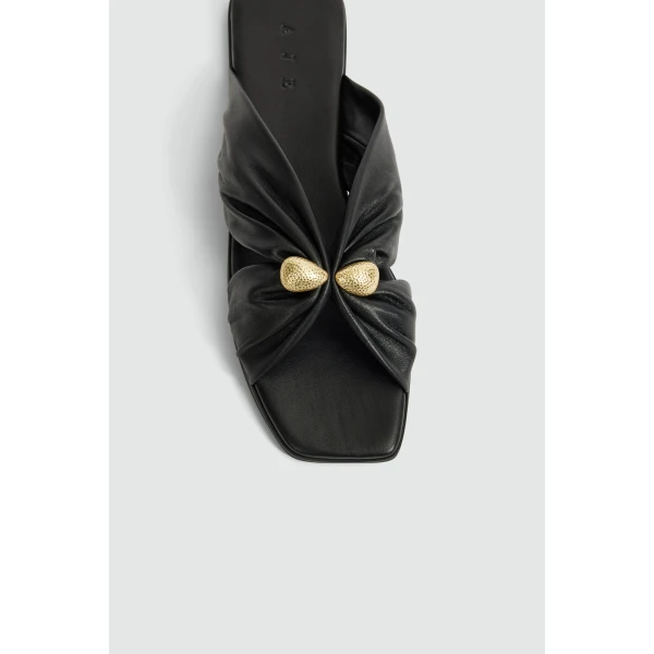 Aje Clemence Slide in Black | Flip Flops & Slides | Coveti