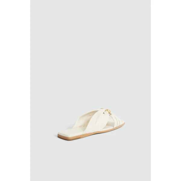 Aje Clemence Slide in Ivory | Flip Flops & Slides | Coveti