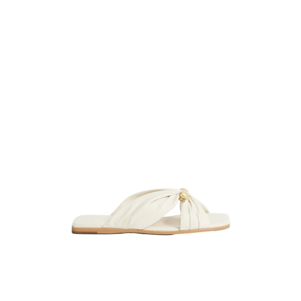 Aje Clemence Slide in Ivory | Flip Flops & Slides | Coveti