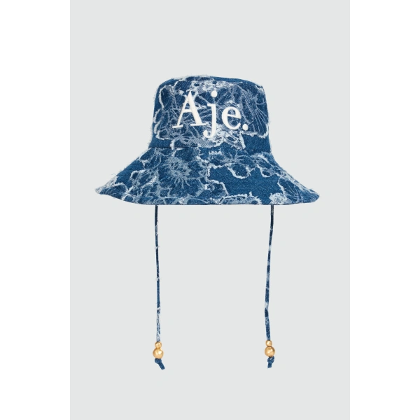 Aje Clio Floral Bucket Hat in Indigo | Bucket Hats | Coveti