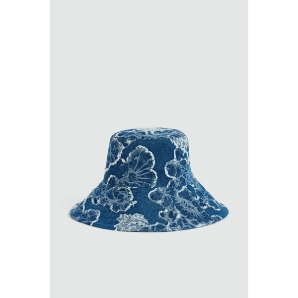 Aje Clio Floral Bucket Hat in Indigo | Bucket Hats | Coveti