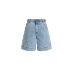 Aje Coast Logo Denim Shorts in Light Wash Blue | Shorts | Coveti