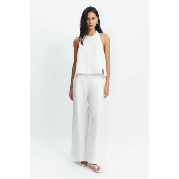 Aje Corine Halter Top in White | Tops | Coveti