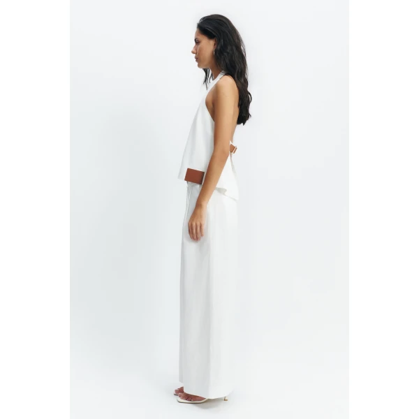 Aje Corine Halter Top in White | Tops | Coveti