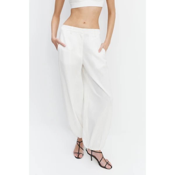 Aje Corine Harem Pant in White | Pants | Coveti