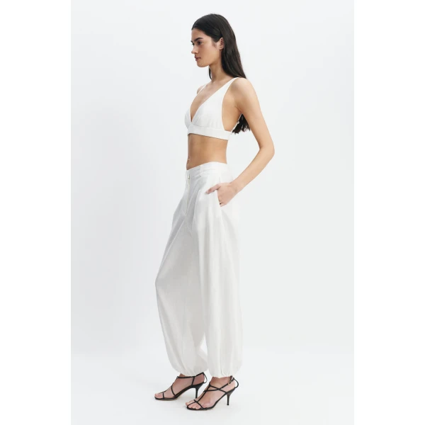 Aje Corine Harem Pant in White | Pants | Coveti