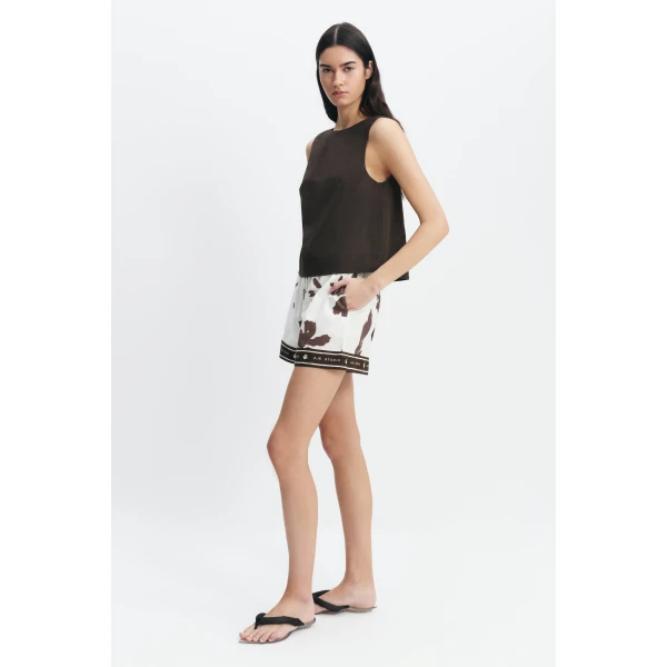 Aje Corine High Neck Top in Chocolate | Tops | Coveti