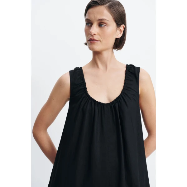 Aje Corine Linen Mini Dress in Black | Mini Dresses | Coveti