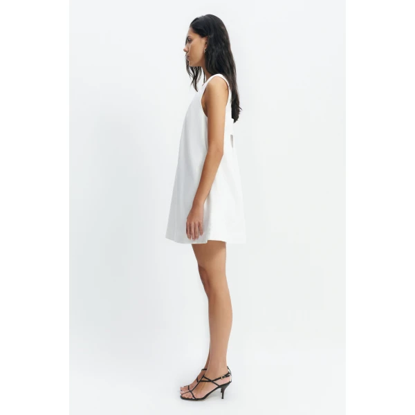 Aje Corine Linen Mini Dress in White | Mini Dresses | Coveti