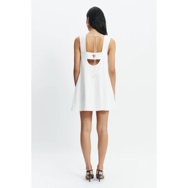 Aje Corine Linen Mini Dress in White | Mini Dresses | Coveti