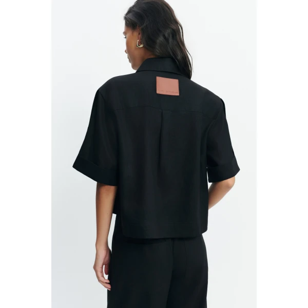 Aje Corine Relaxed Shirt in Black | Shirts | Coveti