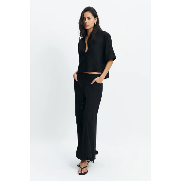 Aje Corine Relaxed Shirt in Black | Shirts | Coveti