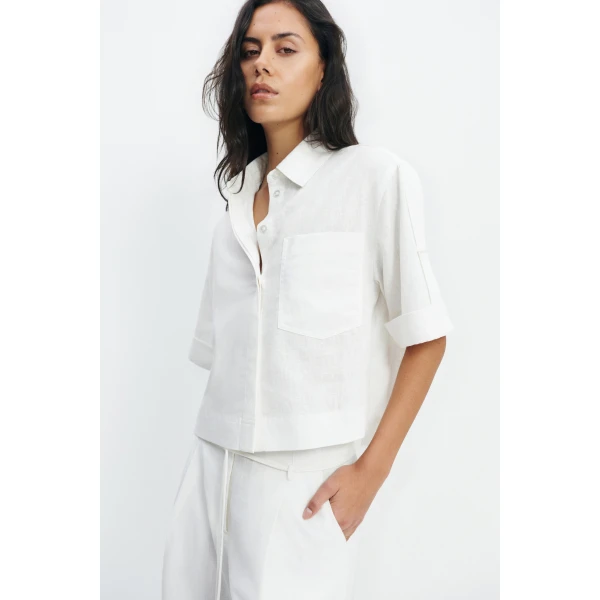 Aje Corine Relaxed Shirt in White | Shirts | Coveti