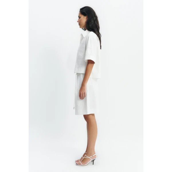 Aje Corine Relaxed Shirt in White | Shirts | Coveti