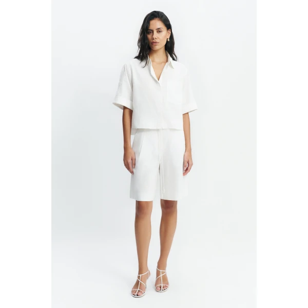 Aje Corine Relaxed Shirt in White | Shirts | Coveti