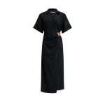 Aje Corine Wrap Midi Dress in Black | Midi Dresses | Coveti