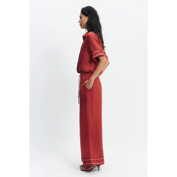 Aje Cove Relaxed Pant in Claret | Pants | Coveti